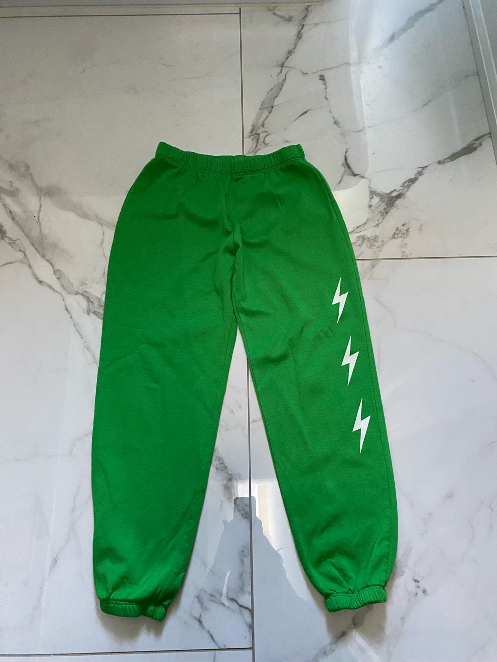 Firehouse Kids Green Joggers with White Lightning Accent